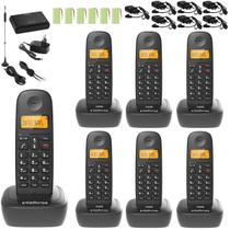 Kit Aparelho Telefone Sem Fio Bina Gsm 3G E 6 Ramal Incluso