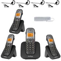 Kit Aparelho Telefone sem fio TS 5120 Bina 3 Ramal e Headset