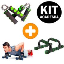 Kit Aperto de Mão Hand Grip Fortalecimento Antebraço Punho + Barra de Apoio para Flexão Push Up