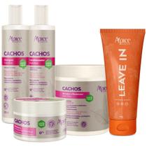 Kit Apice Cachos 5 Itens Tratamento Capilar Completo Cabelo Vegano + Leave In Condicionante Kit Apice Cachos 5 Itens Tratamento Capilar Completo Cabelo Vegano + Leave In Condicionante