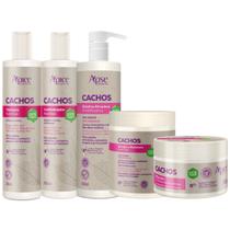 Kit Apice Cachos 5 Itens Tratamento Capilar Completo Grande Vegano Higienização Limpeza Apse Finalização