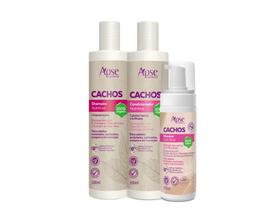 Kit apice cachos mousse 210ml shampoo e condicionador 300ml