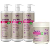 Kit Apice Cachos Nutritivo Shampoo 1L Condicionador 1L Ativador Modelador 1L Máscara 500g Kit Apice Cachos Nutritivo Shampoo 1L Condicionador 1L Ativador Modelador 1L Máscara 500g