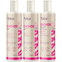 Kit Apice Cachos Shampoo + Condicionador + Gelatina Ativadora Nova Fragrância 300ml