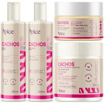 Kit Ápice Cachos Shampoo + Condicionador + Manteiga + Ativador Tratamento Completo Vegano Cacheado