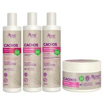 Kit Apice Cachos Shampoo Condicionador Mascara Gelatina Ativadora Cachos Apse Profissional