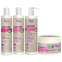Kit Apice Cachos Shampoo Condicionador Mascara Gelatina Ativadora Cachos Grande Profissional