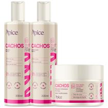 Kit Apice Cachos Shampoo + Condicionador + Mascara Hidratante Capilar Nova Fragrância 300ml