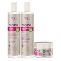 Kit Ápice Cosméticos Cachos Shampoo, Condicionador e Máscara 300g