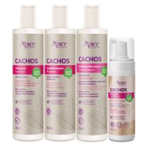 Kit Ápice Cosméticos Cachos Shampoo, Condicionador, Gelatina e Mousse