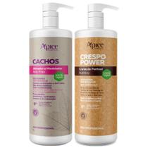 Kit Apice Crespo Power Ativador De Cachos + Creme De Pentear Uso Diário Vegano Profissional 1 Litro