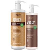 Kit Apice Crespo Power Creme De Pentear + Gelatina Grande Profissional Litro Vegano