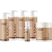 Kit Apice Crespo Power Shampoo 1L Condicionador 1L Creme de Pentear 1L Gelatina 500ml Máscara 500g Mousse 210ml