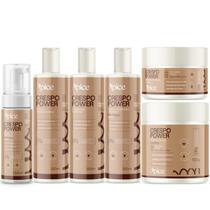 Kit Apice Crespo Power Shampoo 300ml Condicionador 300ml Gelatina 300ml Máscara 300g Creme de Pentear 500g Mousse 210ml