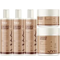 Kit Apice Crespo Power Shampoo 300ml Condicionador 300ml Gelatina 300ml Máscara 300g Creme de Pentear 500g