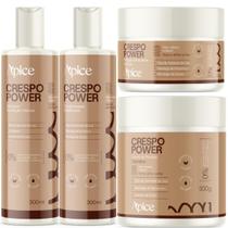 Kit Apice Crespo Power Shampoo 300ml Condicionador 300ml Máscara 300g Creme de Pentear 500g