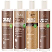 Kit Apice Crespo Power Shampoo Condicionador Co Wash E Gelatina Ativadora Cabelo Vegano Completo