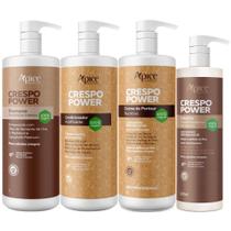 Kit Apice Crespo Power Shampoo Condicionador Creme de Pentear Gelatina Profissional Litro Grande Kit Apice Crespo Power Shampoo Condicionador Creme de Pentear Gelatina Profissional Litro Grande
