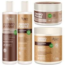 Kit Apice Crespo Power Shampoo Condicionador Mascara Creme De Pentear Profissional Completo Kit Apice Crespo Power Shampoo Condicionador Mascara Creme De Pentear Profissional Completo