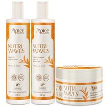 Kit Apice Nutri Waves Shampoo 300ml Condicionador 300ml Máscara 300g Kit Apice Nutri Waves Shampoo 300ml Condicionador 300ml Máscara 300g
