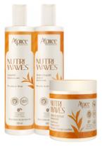Kit Apice Nutri Waves Shampoo Condicionador Creme De Pentear Kit Apice Nutri Waves Shampoo Condicionador Creme De Pentear
