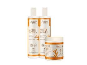 Kit apice nutri waves shampoo condicionador creme de pentear