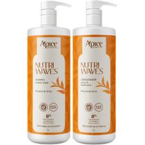 Kit Apice Nutri Waves Shampoo E Condicionador Acidificante Capilar Curvaturas Vegano Grande 1L