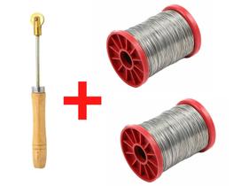 Kit Apicultura Carretilha Manual + 2 Rolos de Arame 0,55 inox para quadros das colmeias Kit Apicultura Carretilha Manual + 2 Rolos de Arame 0,55 inox para quadros das colmeias