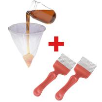 Kit Apicultura Coador p/ Mel + 2 Garfos 21 dentes modelo curvo Kit Apicultura Coador p/ Mel + 2 Garfos 21 dentes modelo curvo