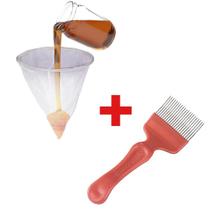 Kit Apicultura Coador p/ Mel + Garfo 21 Dentes em Inox Kit Apicultura Coador p/ Mel + Garfo 21 Dentes em Inox