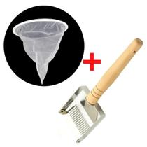 Kit Apicultura Coador p/ Mel + Garfo Invertido cabo madeira Kit Apicultura Coador p/ Mel + Garfo Invertido cabo madeira