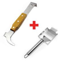 Kit Apicultura Formão Inox + Garfo Invertido Duplo Inox Kit Apicultura Formão Inox + Garfo Invertido Duplo Inox