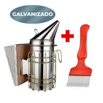 Kit Apicultura Fumegador Galvanizado + Garfo Inox 21 Pin