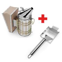 Kit Apicultura Fumegador Galvanizado + Garfo inv Duplo Inox - ARBORETHO