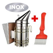 Kit Apicultura Fumegador Inox + Garfo 21 Dentes em Inox