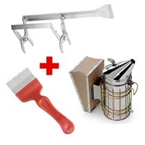Kit Apicultura Garfo 21 pin + Fumegador Inox + Saca Quadros Kit Apicultura Garfo 21 pin + Fumegador Inox + Saca Quadros