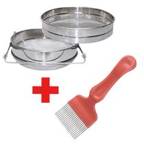 Kit Apicultura Peneira Dupla Inox+ Garfo 21 Pin Modelo Curvo Kit Apicultura Peneira Dupla Inox+ Garfo 21 Pin Modelo Curvo