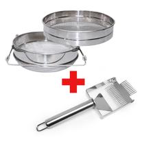 Kit Apicultura Peneira Inox + Garfo Invertido Duplo Inox Kit Apicultura Peneira Inox + Garfo Invertido Duplo Inox