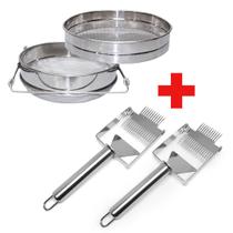 Kit Apicultura Peneira Inox + Garfo Invertido Duplo Inox Kit Apicultura Peneira Inox + Garfo Invertido Duplo Inox