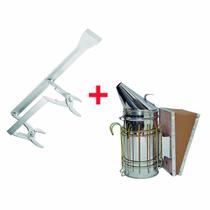 Kit Apicultura Saca quadros com Formão+Fumegador galvanizado