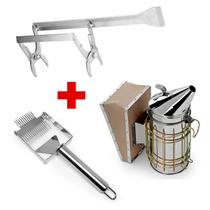 Kit Apicultura Saca Quadros + Fumegador + Garfo Invert Duplo Kit Apicultura Saca Quadros + Fumegador + Garfo Invert Duplo