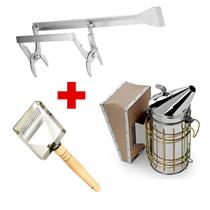 Kit Apicultura Saca Quadros + Fumegador + Garfo Invertido