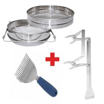 Kit Apicultura Saca Quadros + Peneira + Garfo Desoperc Inox - ARBORETHO