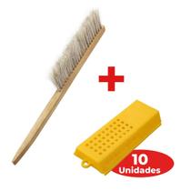 Kit Apicultura Vassoura Escova + 10 uni Gaiolas Muller