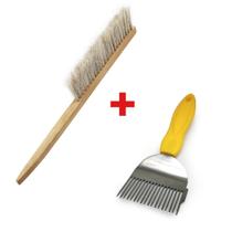 Kit Apicultura Vassoura Escova + garfo desoperc Cabeça Inox Kit Apicultura Vassoura Escova + garfo desoperc Cabeça Inox