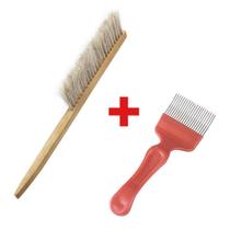 Kit Apicultura Vassoura Escova + Garfo Desoperc Inox 21 pin Kit Apicultura Vassoura Escova + Garfo Desoperc Inox 21 pin