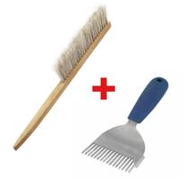 Kit Apicultura Vassoura Escova + Garfo Desoperc Inox