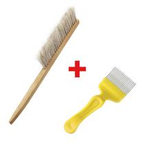 Kit Apicultura Vassoura Escova + Garfo Inox com 21 Dentes Kit Apicultura Vassoura Escova + Garfo Inox com 21 Dentes