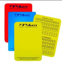 Kit Apito + Cartão Árbitro Amarelo Azul Vermelho Profissional Futebol Poker