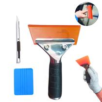 Kit Aplicação De Insulfilme Limpa Vidros 3 peças Rodo Silicone + Estilete + Espátula Kit Aplicação De Insulfilme Limpa Vidros 3 peças Rodo Silicone + Estilete + Espátula